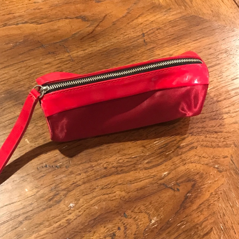 Red makeup bag